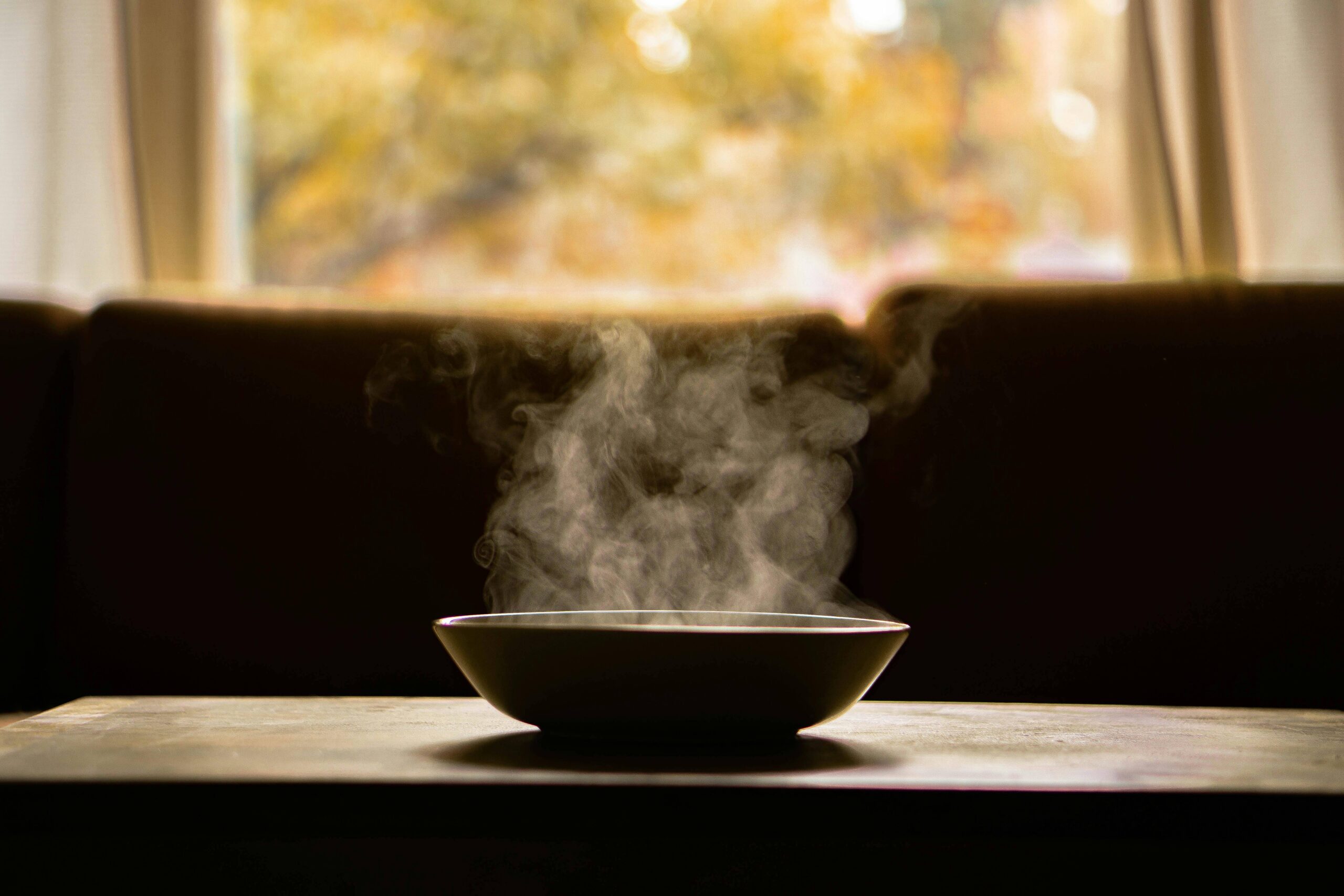 Warm soup steam