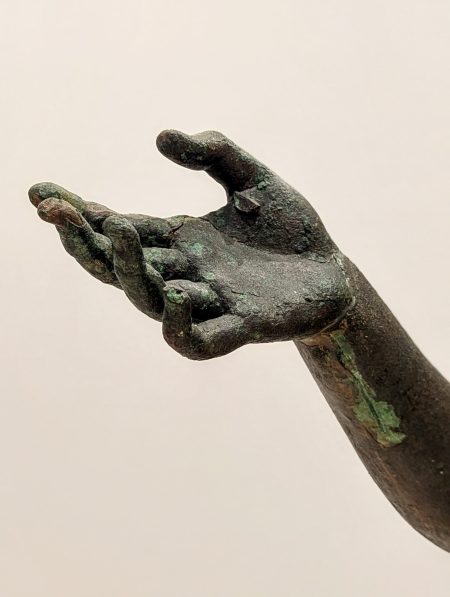 Hand of Greek bronze statue